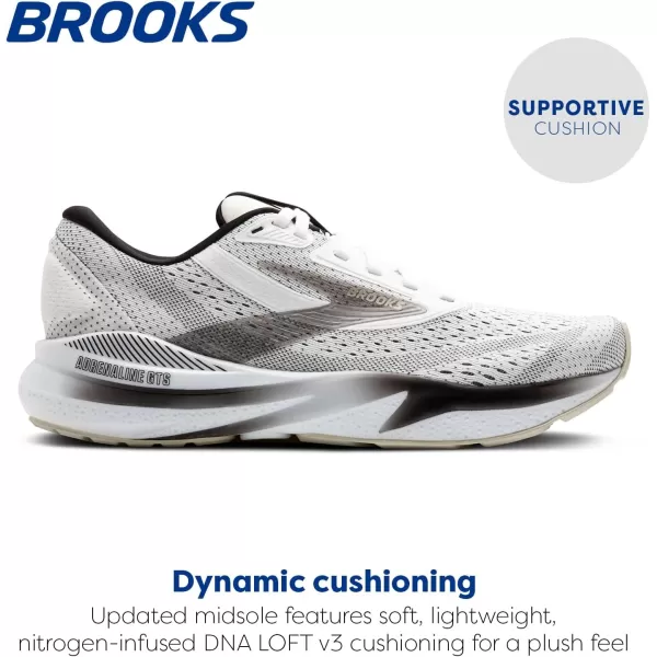 imageBrooks Mens Adrenaline GTS 24 Supportive Running ShoeWhiteBlackPelican