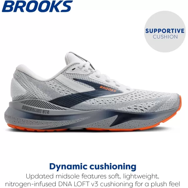 imageBrooks Mens Adrenaline GTS 24 Supportive Running ShoeWhitePeacoatAlloy