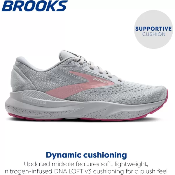 imageBrooks Womens Adrenaline GTS 24 Supportive Running ShoeAlloyWhiteZephyr