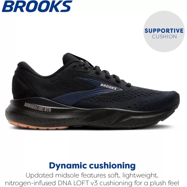 imageBrooks Womens Adrenaline GTS 24 Supportive Running ShoeBlackPeacoatPeach