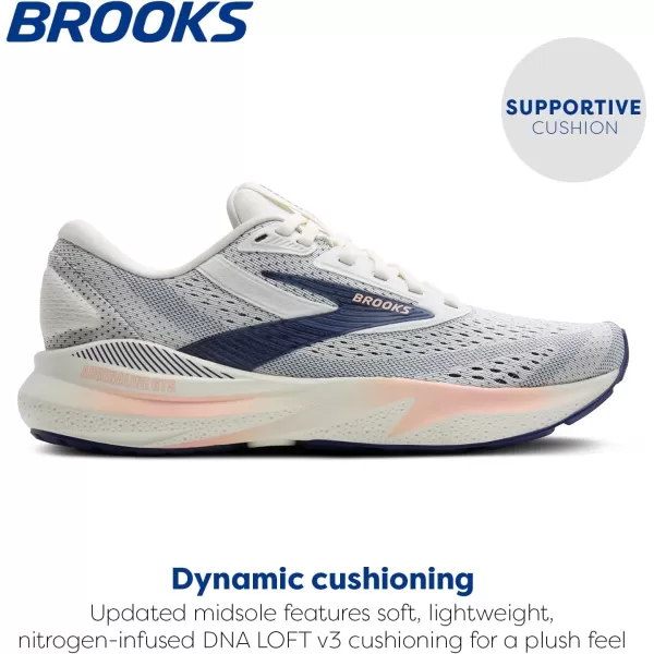 imageBrooks Womens Adrenaline GTS 24 Supportive Running ShoeGreyBlue RibbonPeach