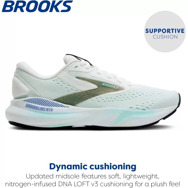 imageBrooks Womens Adrenaline GTS 24 Supportive Running ShoeWhiteLimpet ShellAmparo