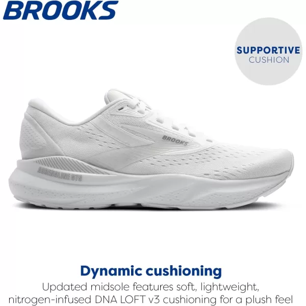 imageBrooks Womens Adrenaline GTS 24 Supportive Running ShoeWhiteOysterAlloy