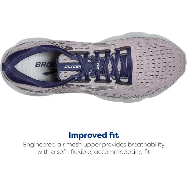 imageBrooks Mens Glycerin 20 Running ShoeAlloyGreyBlue Depths