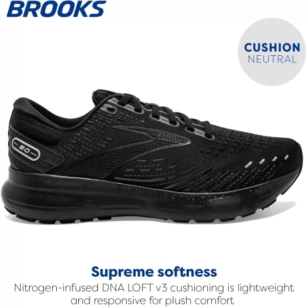 imageBrooks Mens Glycerin 20 Running ShoeBlackBlackEbony