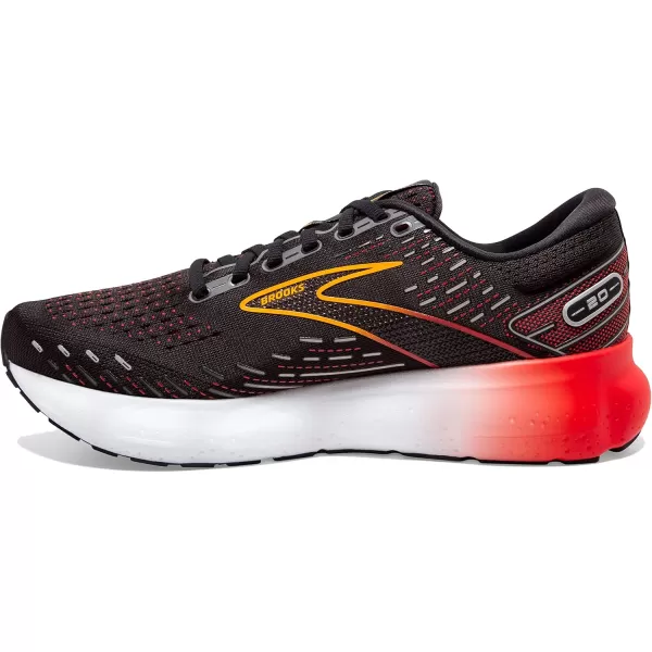 imageBrooks Mens Glycerin 20 Running ShoeBlackBlackened PearlFiery Red