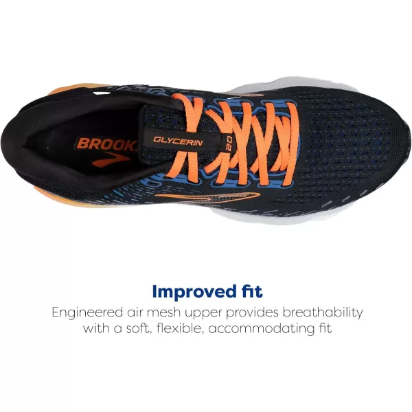 imageBrooks Mens Glycerin 20 Running ShoeBlackClassic BlueOrange