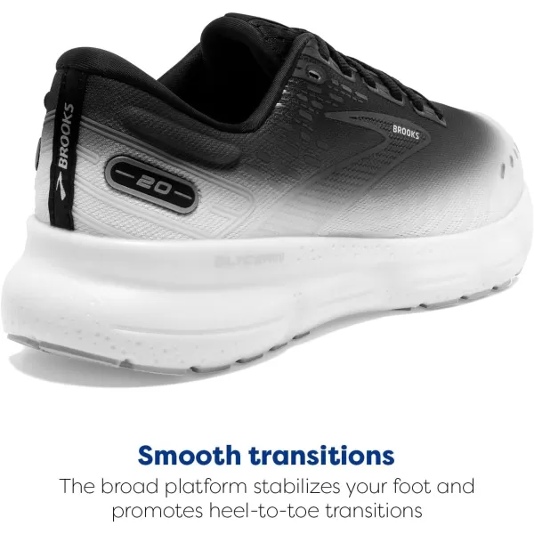 imageBrooks Mens Glycerin 20 Running ShoeBlackLilacWhite