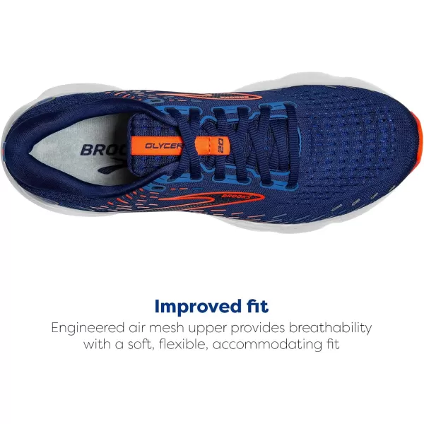 imageBrooks Mens Glycerin 20 Running ShoeBlue DepthsPalace BlueOrange