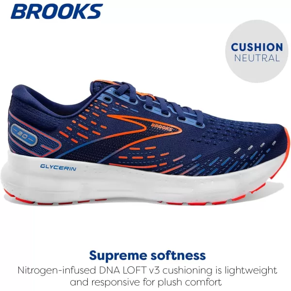 imageBrooks Mens Glycerin 20 Running ShoeBlue DepthsPalace BlueOrange