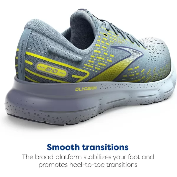 imageBrooks Mens Glycerin 20 Running ShoeBlueCrown BlueSulphur