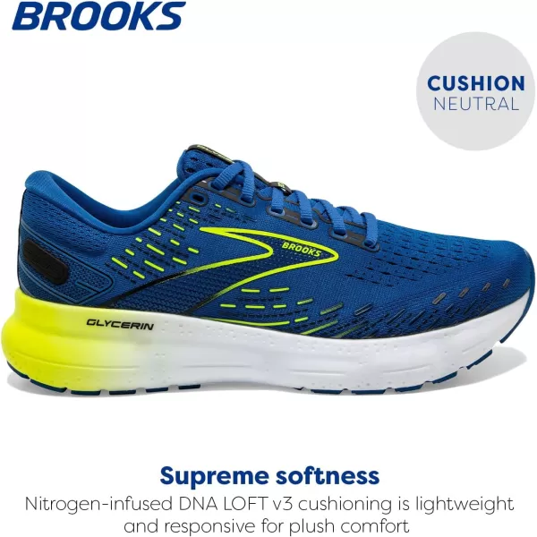 imageBrooks Mens Glycerin 20 Running ShoeBlueNightlifeWhite