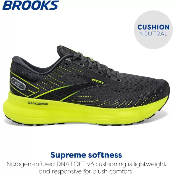 imageBrooks Mens Glycerin 20 Running ShoeEbonyNightlife