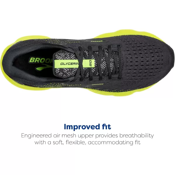 imageBrooks Mens Glycerin 20 Running ShoeEbonyNightlife