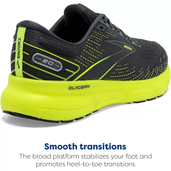 imageBrooks Mens Glycerin 20 Running ShoeEbonyNightlife
