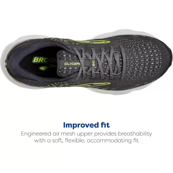 imageBrooks Mens Glycerin 20 Running ShoeEbonyWhiteNightlife