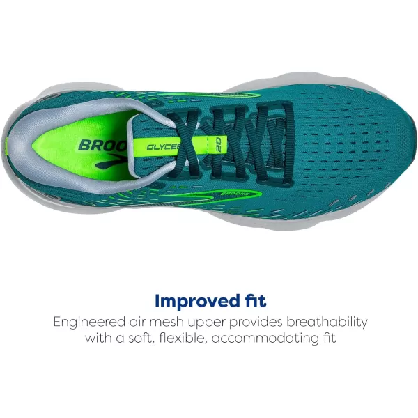 imageBrooks Mens Glycerin 20 Running ShoeKayakingHeronGreen Gecko