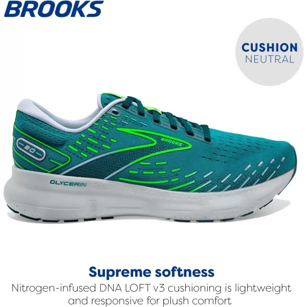 imageBrooks Mens Glycerin 20 Running ShoeKayakingHeronGreen Gecko