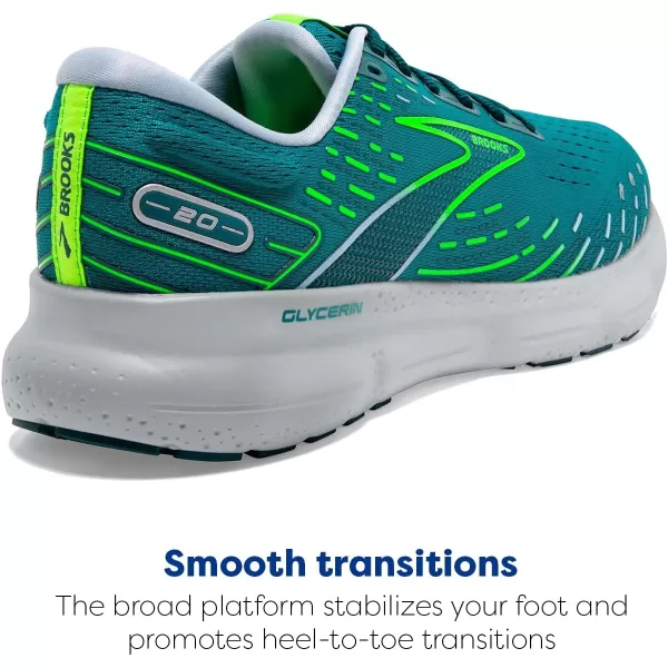 imageBrooks Mens Glycerin 20 Running ShoeKayakingHeronGreen Gecko