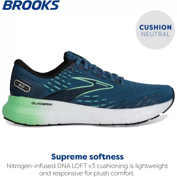 imageBrooks Mens Glycerin 20 Running ShoeMoroccan BlueBlackSpring Bud