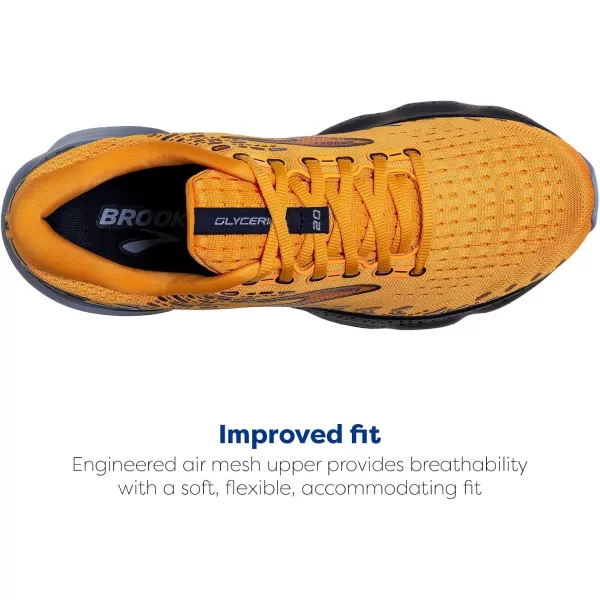 imageBrooks Mens Glycerin 20 Running ShoeOrangeBlackBlue