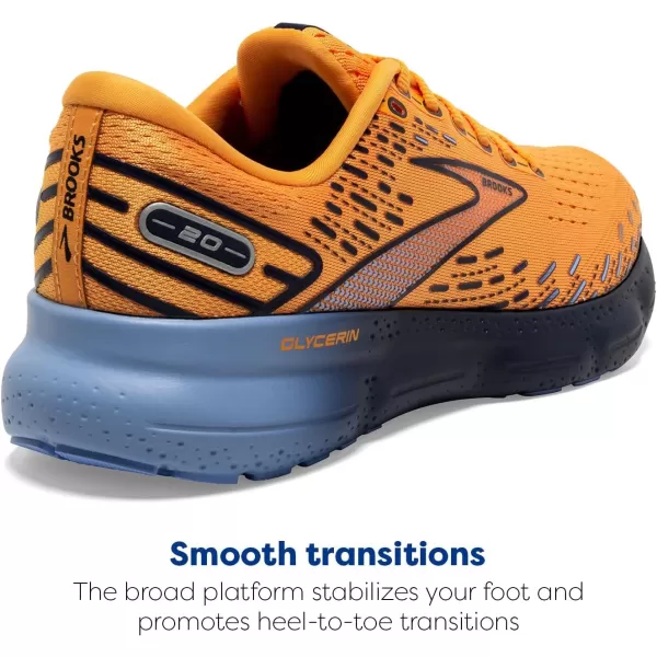imageBrooks Mens Glycerin 20 Running ShoeOrangeBlackBlue