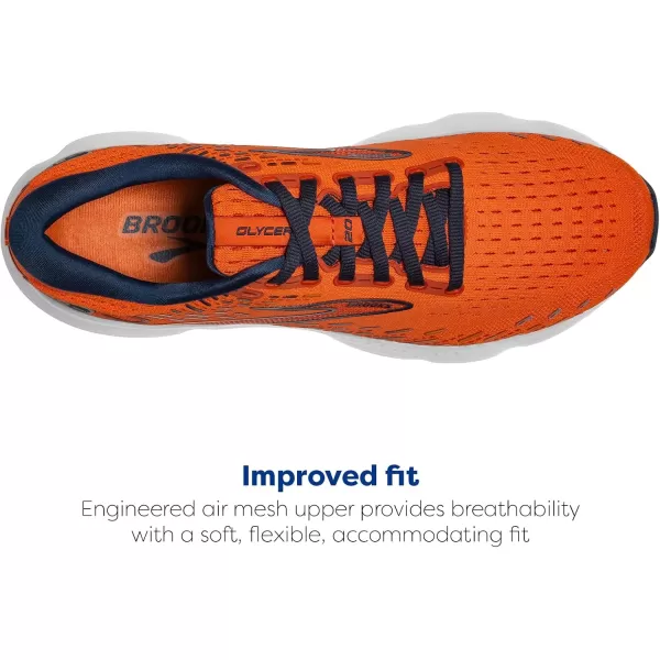 imageBrooks Mens Glycerin 20 Running ShoeOrangeTitanFlame