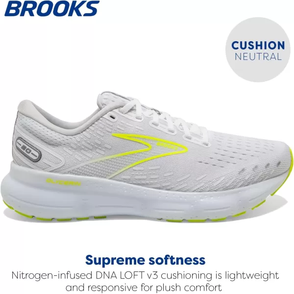 imageBrooks Mens Glycerin 20 Running ShoeWhiteNightlife