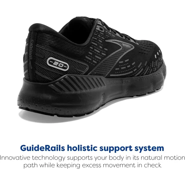 imageBrooks Mens Glycerin GTS 20 Running Shoe  Wide WidthBlackBlackEbony