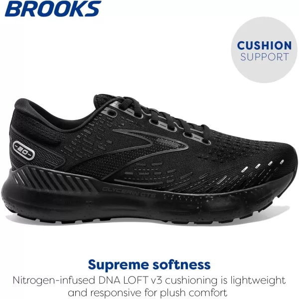 imageBrooks Mens Glycerin GTS 20 Running Shoe  Wide WidthBlackBlackEbony