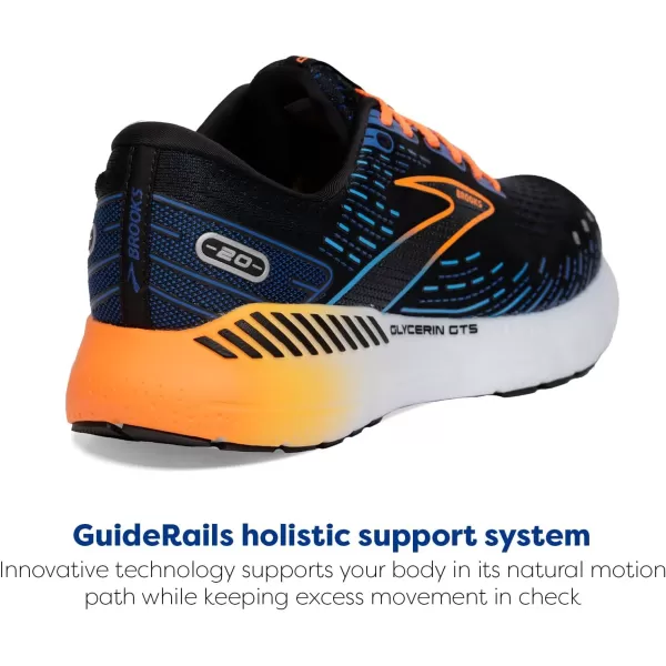 imageBrooks Mens Glycerin GTS 20 Running Shoe  Wide WidthBlackClassic BlueOrange