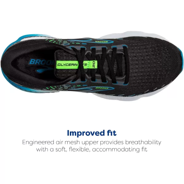 imageBrooks Mens Glycerin GTS 20 Running Shoe  Wide WidthBlackHawaiian OceanGreen