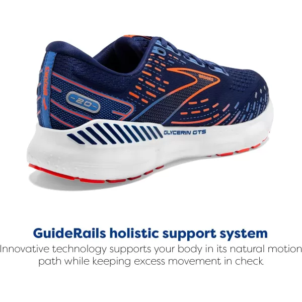 imageBrooks Mens Glycerin GTS 20 Running Shoe  Wide WidthBlue DepthsPalace BlueOrange