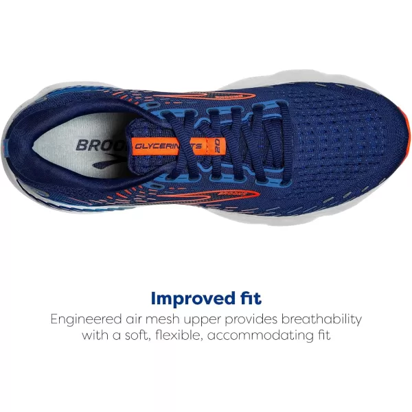 imageBrooks Mens Glycerin GTS 20 Running Shoe  Wide WidthBlue DepthsPalace BlueOrange