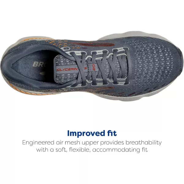 imageBrooks Mens Glycerin GTS 20 Running Shoe  Wide WidthGreyChili OilOrange
