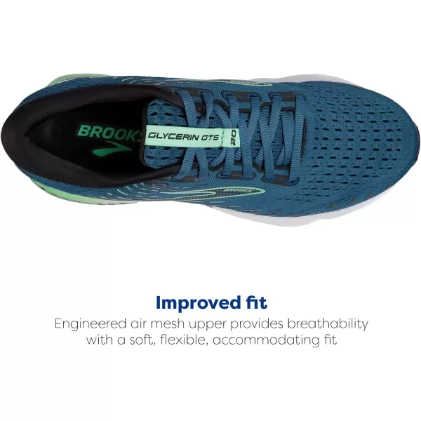 imageBrooks Mens Glycerin GTS 20 Running Shoe  Wide WidthMoroccan BlueBlackSpring Bud