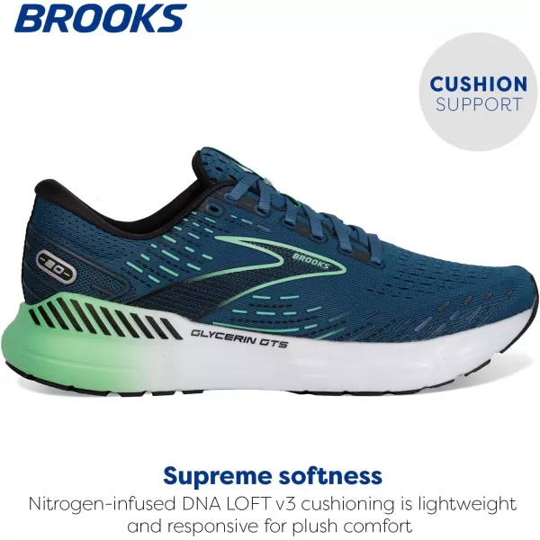 imageBrooks Mens Glycerin GTS 20 Running Shoe  Wide WidthMoroccan BlueBlackSpring Bud