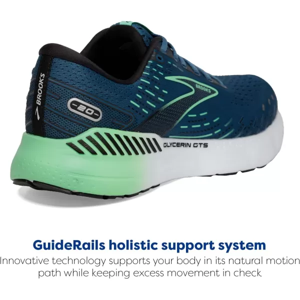 imageBrooks Mens Glycerin GTS 20 Running Shoe  Wide WidthMoroccan BlueBlackSpring Bud