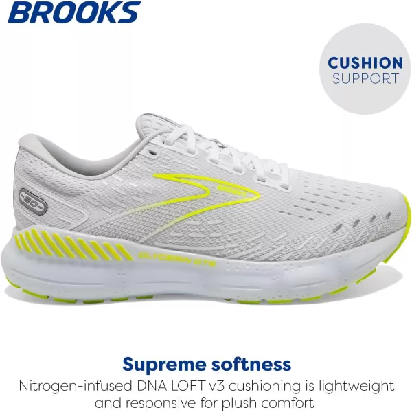imageBrooks Mens Glycerin GTS 20 Running Shoe  Wide WidthWhiteNightlife