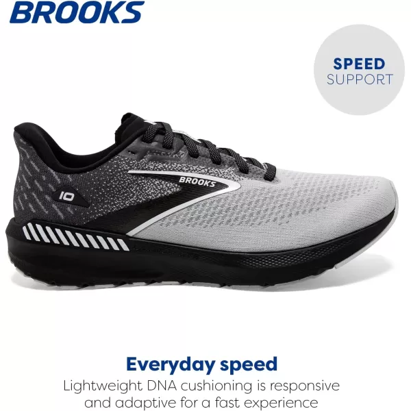 imageBrooks Mens Launch GTS 10 Running ShoeBlackBlackened PearlWhite
