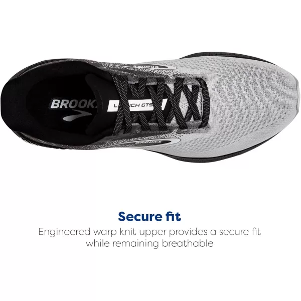 imageBrooks Mens Launch GTS 10 Running ShoeBlackBlackened PearlWhite