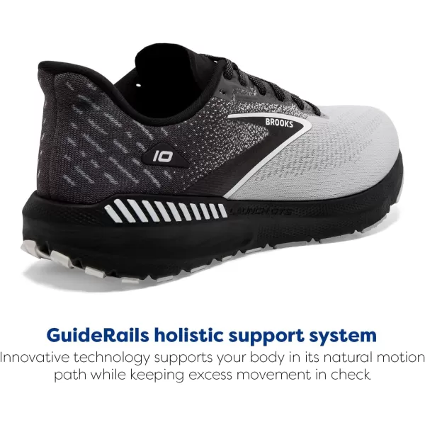 imageBrooks Mens Launch GTS 10 Running ShoeBlackBlackened PearlWhite