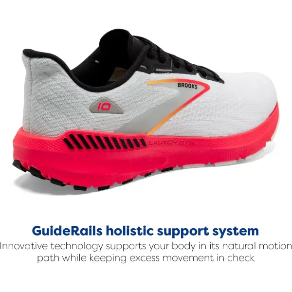 imageBrooks Mens Launch GTS 10 Running ShoeBlueBlackFiery Coral