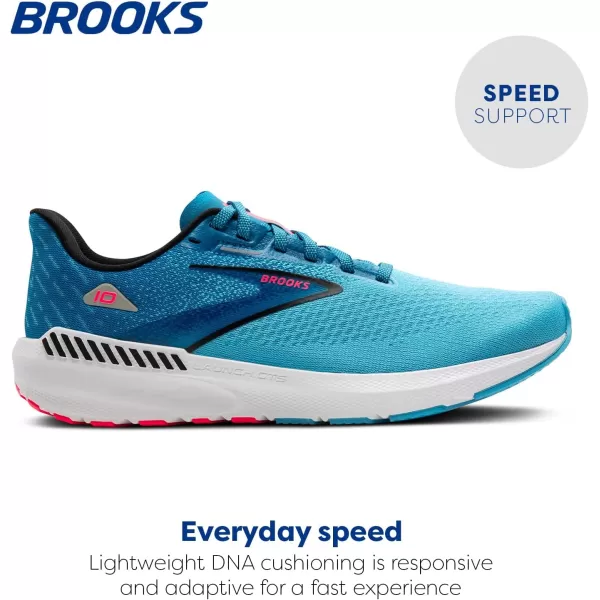 imageBrooks Mens Launch GTS 10 Running ShoeCrystal SeasBlue JayBlack