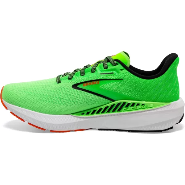 imageBrooks Mens Launch GTS 10 Running ShoeGreen GeckoRed OrangeWhite