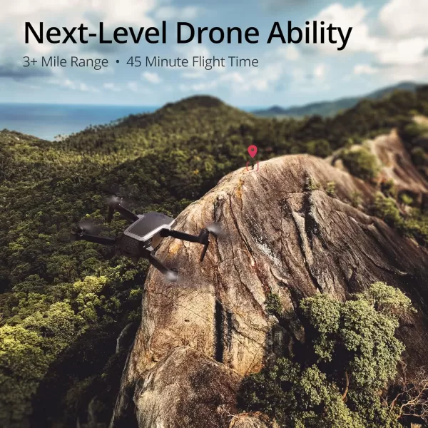 EXO Mini  Professional 4K UHD Long Range Drone with 4K Camera 40 Minute Battery Life 5 Mile Range 12MP Photo FollowMe Return to Home and More  Ready to Fly ampamp Case Included Drone for Adults3 Batteries
