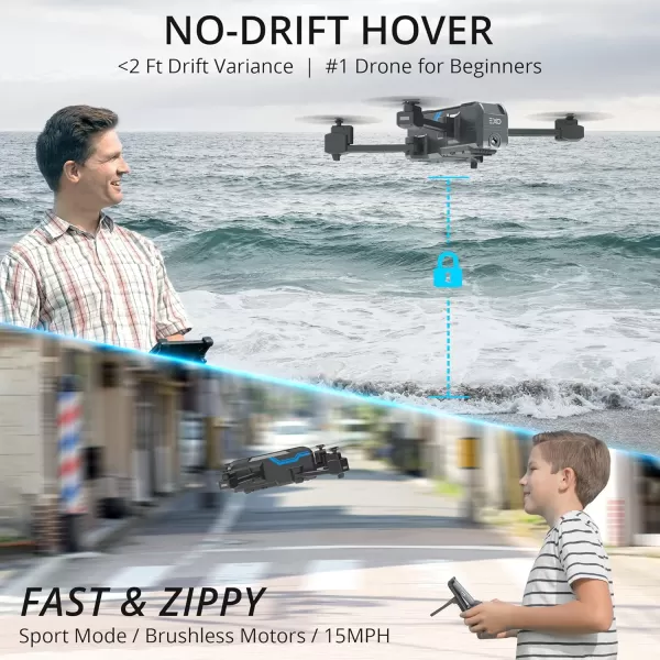 EXO Scout  Drone with Camera for Adults or Kids Drone Kit with 2 Batteries Free Carry Case HD 1080p Video 3 Speeds Auto TakeOffLand Intelligent AI Modes ampamp MoreBlack
