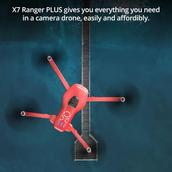 EXO X7 Ranger  High End Camera Drone for Adults Long Battery ampamp Range 4K Camera 3 Axis Gimbal 27MPH Speed GPS Return to Home 3 Batteries RedStandardClassic4 Batteries