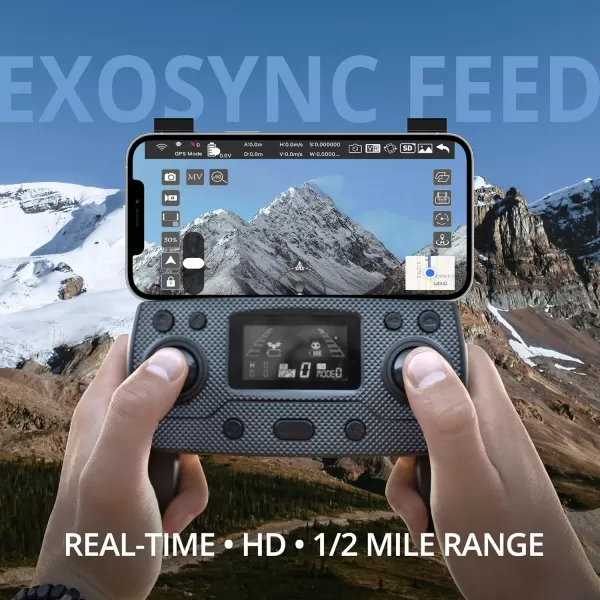 EXO X7 Ranger Plus  High End Camera Drone for Adults Long Battery ampamp Range 4K Camera 3 Axis Gimbal Obstacle Avoidance 27MPH Speed Powerful ampamp Playful Drone with Camera and GPS Return to Home 1 Battery USA RedUSA Red