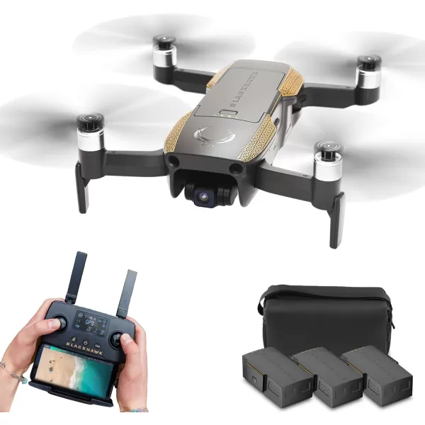 EXOTech BlackHawk 3 Pro FAA Approved Drone Professional 4K HDR Camera  UltraLong Flight Time with Advanced Navigation and Sport Modes BlackBlack